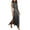 Gray women dresses, variant on Wycnly Womens Dresses Casual Elastic Waist Slim Slit Party Prom Tank Long Dresses Solid Stand Neck Sleeveless Maxi Summer Dress Black xxl Under $5