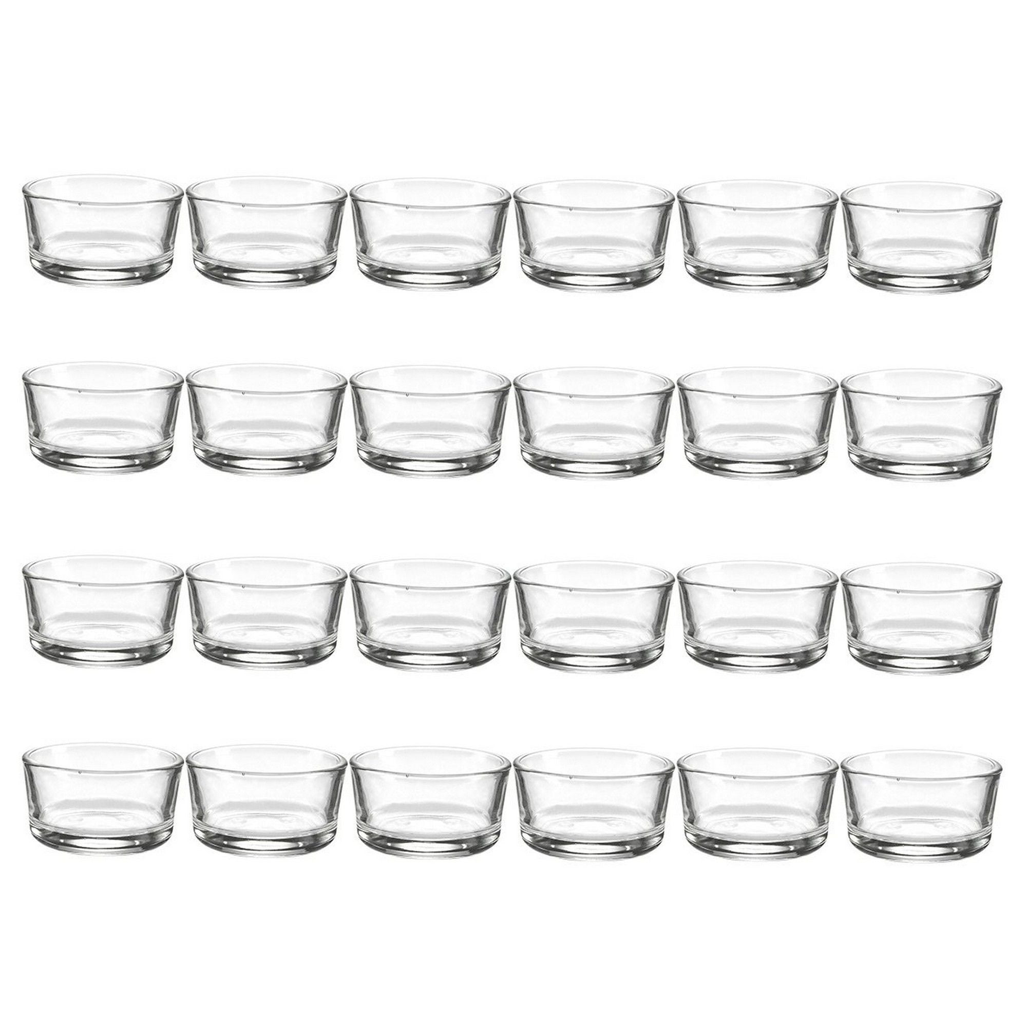 Tealight Candle Holder 24Pack Basic Round Glass Tealight Candle