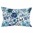 thumbnail image 2 of Abstract Floral Queen Size Pillow Cover, Pillowcase Protectors with Zipper, Breathable Decorative Throw Pillow Case Cover, Blue Flowers Retro Country Watercolor Pillow Shams for Couch Sofa 20x30Inch, 2 of 8