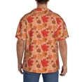 thumbnail image 3 of Gukieu Yellow And Red Maple Leaves Print Men's Short-sleeved Shirts, Button-down Pocket Shirts, T-shirts, Beach Vacation Travel Summer Clothing-3X-Large, 3 of 5