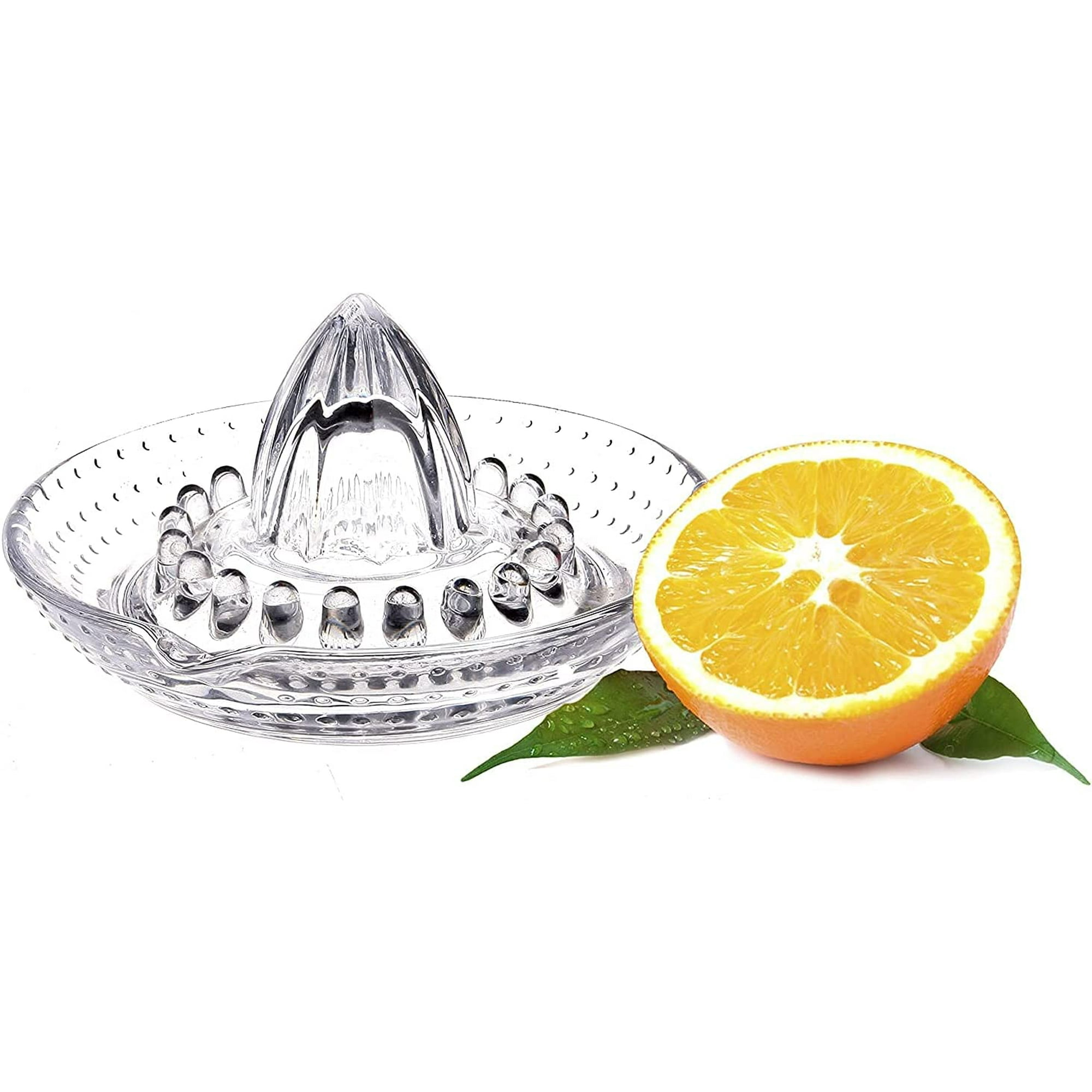 Yeashow Citrus Orange Lemon Squeezer Manuel Hand Juicer With Glass And With Handle And Pour Spout Heavyweight Glass