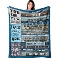 thumbnail image 1 of LHSHID to My Son Blanket Son Gifts from Mom Birthday Gifts for Son Gift for Valentines Day Christmas Graduation Fathers Day Mother to Son Gifts Throw Blankets Gifts for Adult Son 60x80in, 1 of 6