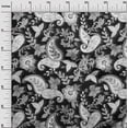 thumbnail image 3 of oneOone Cotton Jersey Gray Fabric Asian Paisley Floral Sewing Craft Projects Fabric Prints By Yard 58 Inch Wide, 3 of 4