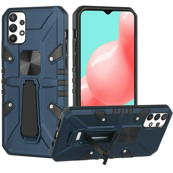For Samsung A32 5G Force Magnetic Tough Kickstand Hybrid Case Cover - Blue