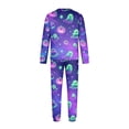 thumbnail image 5 of Matching Halloween Pajamas Set for Whole Family, Breathable Long Sleeve Halloween Family Pajamas with Green Ghost Pumpkin Print, Fun Family Halloween Pajama Set Party, 5 of 6