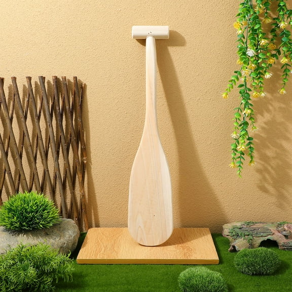 Beaupretty Khaki Lightweight Wood Paddle Ergonomic T Handle for Unisex Canoes and Boats
