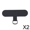 thumbnail image 1 of Paquete de 2 parches universales Hugo con anillo de metal para funda de teléfono celular color negro, 1 of 3