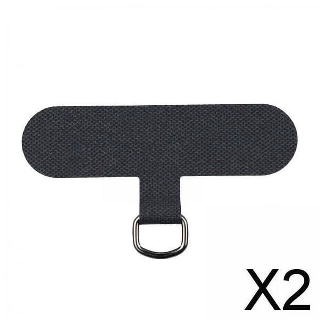 Paquete de 2 parches universales Hugo con anillo de metal para funda de teléfono celular color negro
