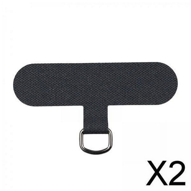 Paquete de 2 parches universales Hugo con anillo de metal para funda de teléfono celular color negro
