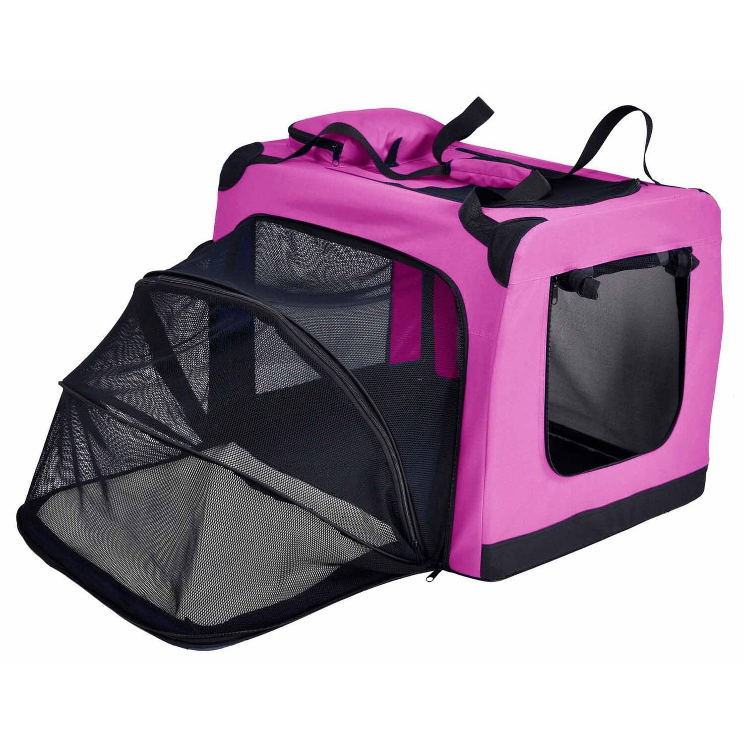 Pet Life ® 'Hounda Accordion' Metal Framed Soft-Folding Collapsible Dual-Sided Expandable Pet Dog Crate