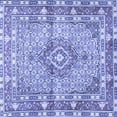 thumbnail image 1 of Ahgly Company Indoor Square Medallion Blue Traditional Area Rugs, 3' Square, 1 of 4