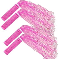 4Pcs Pink Bike Streamers,Non-Slip Bicycle Handlebar Grips Cover,Durable Cycling Replacement Parts with Tassel Ribbon for Bicycle