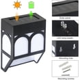 thumbnail image 2 of Luces solares de pared para exteriores, paquete de 2 luces solares LED para cercas con 2 modos de iluminación, impermeables, que cambian de color, blanco frío, para terrazas, cercas y patios., 2 of 5