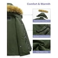 thumbnail image 3 of Chrisuno Womens Plus Size Water Resistant Mid Length Winter Coat Thicken Puffer Jacket Warm Quilted Parka Padded Windbreaker with Removable Hood Army Green 5X, 3 of 5
