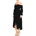 thumbnail image 3 of Fashion Womens Casual Long Sleeve Renaissance Peasant Boho Off Shoulder Maxi Beach Sundress, 3 of 5