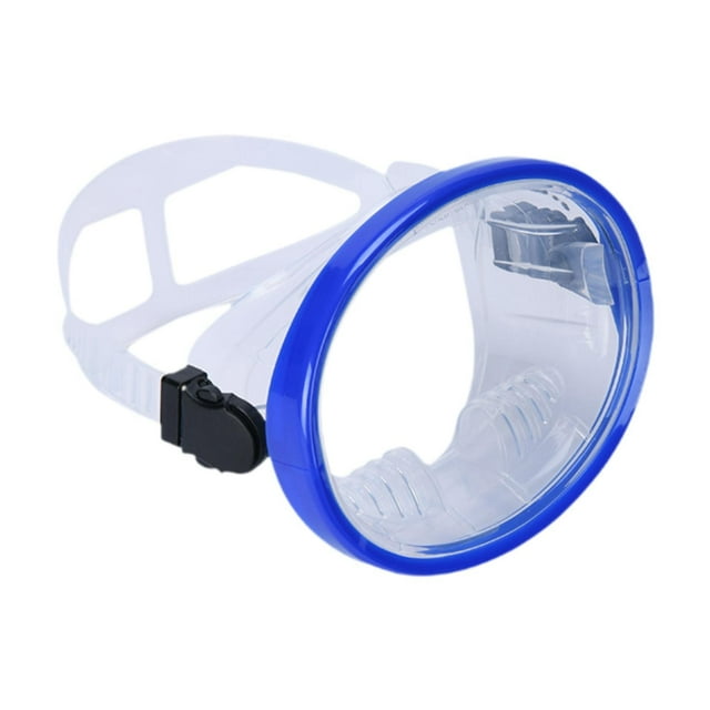 Máscara de buceo de lente única gafas de natación Silicona a prueba de fugas de silicona amplia máscara de snorkel para adultos para bucear buceo Azul