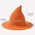 thumbnail image 3 of Halloween Witch Hat for Women Wide Foldable Knit Halloween Party Knitted Wool Hats for Cosplay Witch Costume, 3 of 6