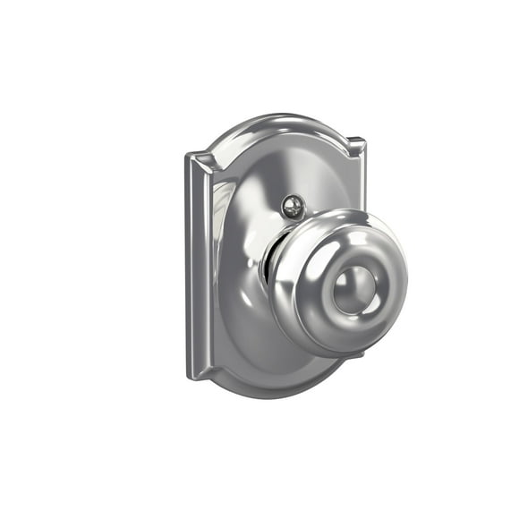 Pomo de puerta SCHLAGE Georgian con moldura de camelot, cromado brillante