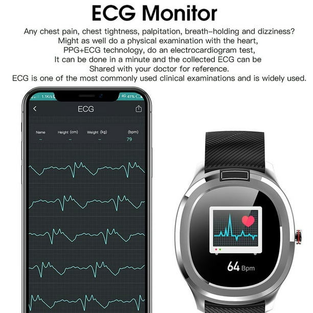Smart Watch Body Temperature Monitor ECG PPG Heart Rate Blood Pressure Fitness Tracker Sport Wrist Watch Walmart