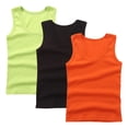thumbnail image 2 of Girls' Undershirts Summer Girls Undershirts 3 Pack Toddler Girl Sleeveless Summer Tops, Dance Tank Tops for Gymnastics Workout Running Sports Yoga Athletic Tanks New Green-a 7T, 2 of 4
