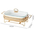 thumbnail image 2 of Stainless Steel Ceramics Chafing Buffet Dish Chafer Set Food Warmer Heating Pan Large Capacity Serving Tray With Lid For Home Restaurant Canteen, 2 of 7
