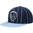 thumbnail image 3 of Men's Mitchell & Ness Navy Sporting Kansas City Team Pin Snapback Hat, 3 of 5