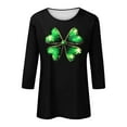 thumbnail image 5 of Ounisa St. Patrick's Day Shirts Womens Funny Shamrock Printed 3/4 Sleeve Casual Lucky Clover Heart Graphic Tee Tops, 5 of 5