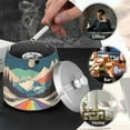 thumbnail image 4 of Yayeee Ashtray with Lid for Cigarette Smokeless Stainless Steel Home Ash Holder, Colorful Road at Night, 4 of 7