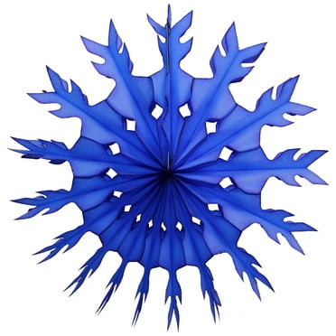 3-Pack Devra Party 15 Inch Tissue Paper Snowflake Decoration, Dark Blue