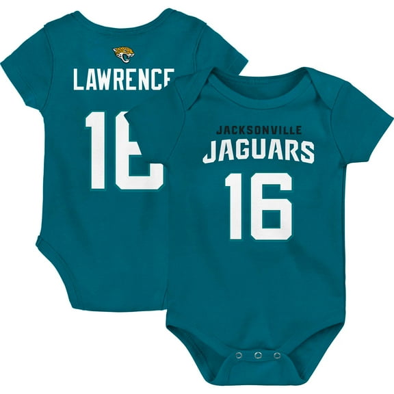 Newborn & Infant Trevor Lawrence Teal Jacksonville Jaguars Mainliner Player Name & Number Bodysuit