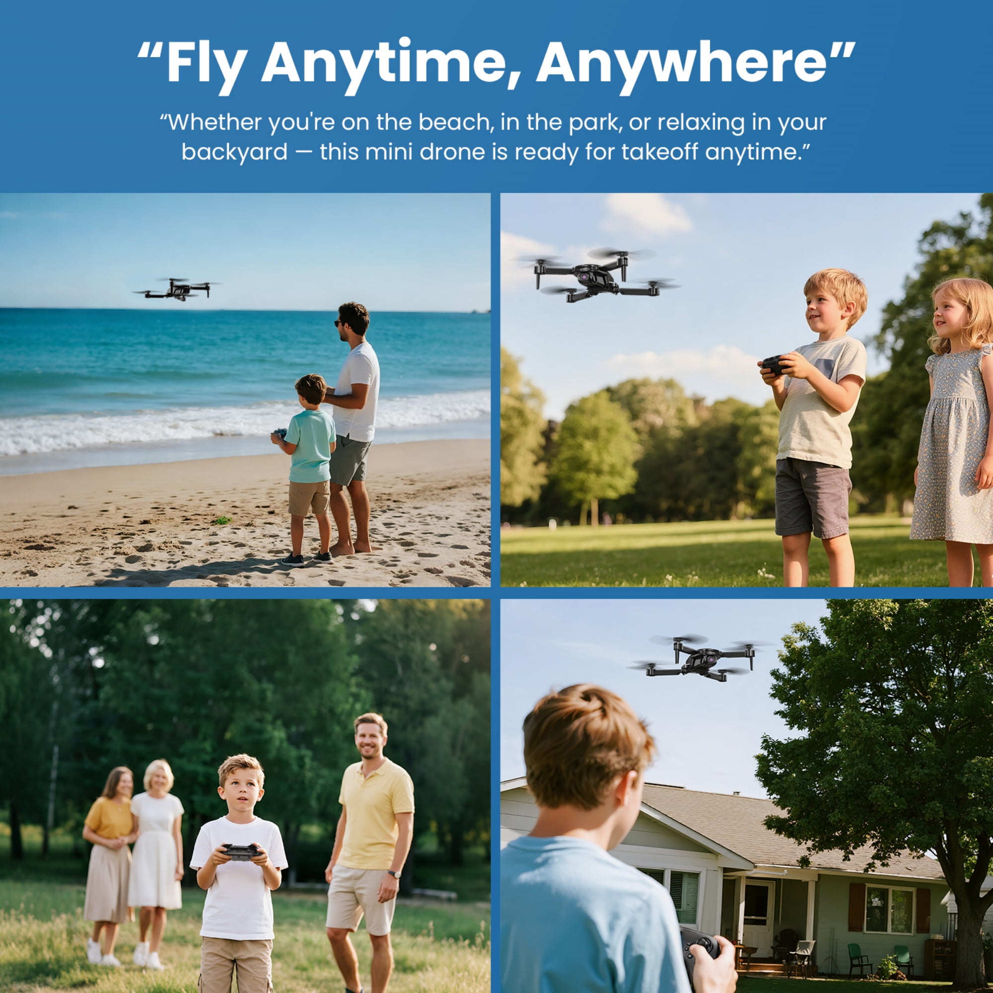 AUOSHI FPV Camera Drone with Dual Lens, Foldable Quadcopter, Optical Flow Hover, 30-Min Air Time, App & Remote Control, Stable Flying, A Great Gift for New Pilots