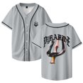 thumbnail image 1 of Werenoi Maillot de Baseball Pyramide 2 Merch Col en V pour Femmes Hommes Manches Courtes Mode Urbaine, 4TG, Gris, 1 of 3