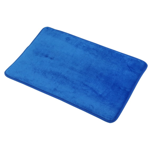 Solid Color Pattern Bathroom Rugs, Polyester Bath Mat, Machine Washable Dark Blue 90x60cm