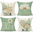 thumbnail image 2 of Spring Summer Daisy Floral Pillow Covers  Gnomes Throw Pillows Cover 17.7x17.7 Set of 4,Flowers and Butterfly Spring Decorations Cushion Case for Sofa Patio Home, 2 of 3