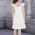 thumbnail image 5 of NAISIBABY Girls Pleated Dresses, Cute Swing Summer Casual Sleeveless Kids Party Princess Sundress White 3T, 5 of 6