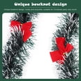 thumbnail image 2 of ROMANSENTIAL 4Pcs Christmas Decorative Bowknot Strips Garland for Home Users Red PET 180x1.8in, 2 of 8