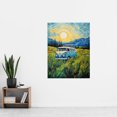 thumbnail image 2 of Camper In The Cornfield Van In Meadow Van Gogh Style Artwork Extra Large XL Wall Art Poster Print, 2 of 5