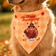 thumbnail image 4 of Thanksgiving Pet Bandana with Turkey and Maple Leaf Print, 1 Pack, Light Orange Plaid, for Dogs and Cats, Pet Accessories, 4 of 7