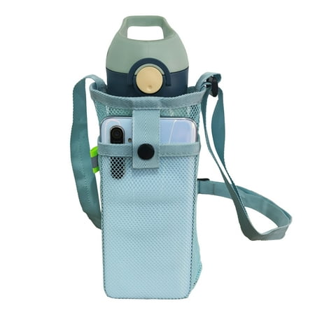 

Portable Sport Water Bottle Bag Phone Water Cup Mesh Shoulder Bag Sleeve Pouch with Strap Outdoor Camping Hiking