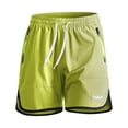 thumbnail image 2 of Men's 3-Inch Nylon Quick Dry Running Shorts, Elastic Waist Drawstring Athletic Shorts with Zipper Pockets, Lightweight Breathable Workout & Swim Shorts Size S-8XL Yellow, 2 of 9