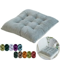 Fmxomd Soft Velvet Chair Pads with Ties Comfy Solid Seat Cushion for Dining Chairs, Office Chairs, Hardwood Floors (Gray, 16"x16")