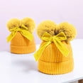 thumbnail image 4 of Taybagh Kids Hat Warm Boys Winter Hats with Bow Thick Double Pompom Cap for 6-36 Months, 4 of 4