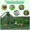 thumbnail image 6 of ZephyPaws 120in Metal Chicken Coop,Walk-in Poultry Run Pen for Hens,Rabbit Cage with Cover for Yard, 6 of 8
