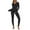 Black, variant on Womens Plain Skinny Base Layer Set Stretchy Modal Long Johns Underwear Sets 2PC Slim Scoop Neck Tops and Bottoms