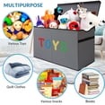thumbnail image 4 of VICTORICH Space-Saving Toy Chest, 32 gal Extra Large Collapsible Toy Storage Bins with Lids for Kids Playroom, Gray, 4 of 8