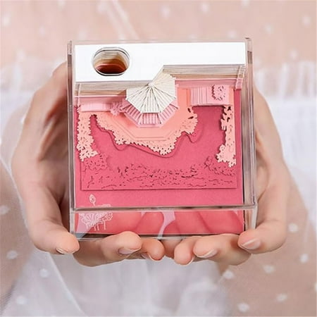 

Saving! WOCACHI DIY Paper Art Building 3D Non Sticky Notes Chinese Garden Architecture Chinese Ancient Paper Sculpture Creative 3D Paper Engraving Art Notes