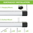 thumbnail image 5 of 4FT 120W LED Shop Light Linkable, 13000lm(400w Equivalent), 5000K Utility Shop Lights for Garages, Workshops, Basements, Hanging or FlushMount, with Power Cord and Pull Chain, ETL, Black, 2 Pack, 5 of 14