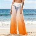 thumbnail image 6 of OGLCCG Women's Cover Up Pants See Through Sheer Mesh Chiffon Boho Beach Pants Gradient Color Wide Leg Flowy Long Palazzo Pant,XL, 6 of 7