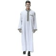 thumbnail image 2 of Muslim Mens Islamic S Long Robe Thobe Kaftan Clothes, 2 of 2
