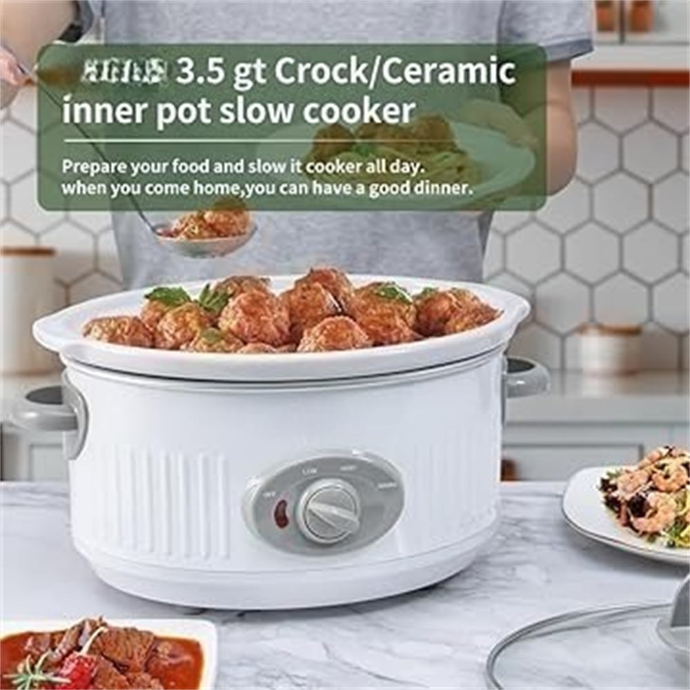 3.5 Quart Slow Cooker, White